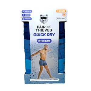 Pair of Thieves Quick Dry Boxer Briefs 3 Pack Mens Size M Gray Stretch